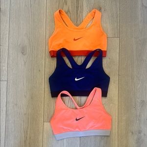 Nike Sports Bra Bundle - Orange, Blue, Pink